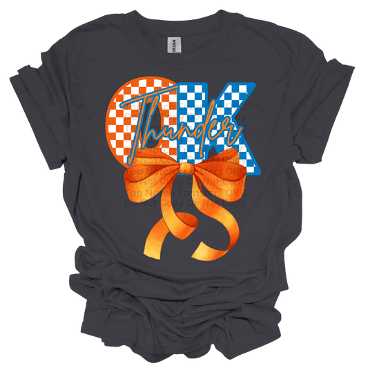 OK Checkered w/ Bows DTF Transfer
