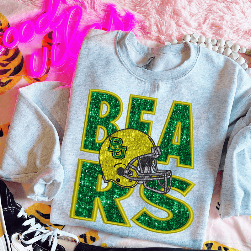 BU Bears Faux Sequin 2 DTF Transfer