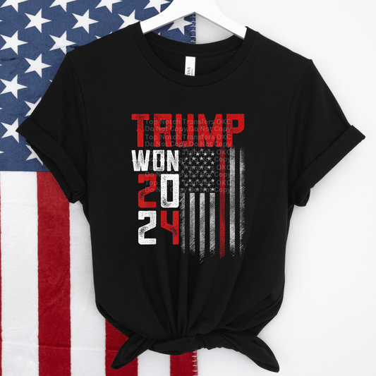 Trump Won 2024 Distressed Flag DTF Transfer