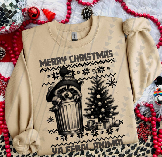 Merry Christmas Ya Feral Animal DTF Transfer