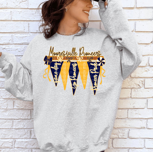 Mooresville Pioneers Pennant Flags DTF Transfer