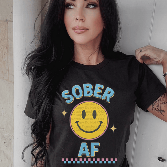 Sober AF Smiley DTF Transfer