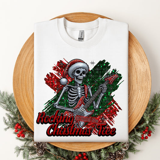 Rocking Around the Christmas Tree Skeleton DTF Transfer