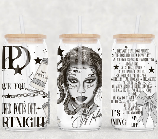TS The Tortured Poets Dpt UV DTF 16oz Cup Wrap