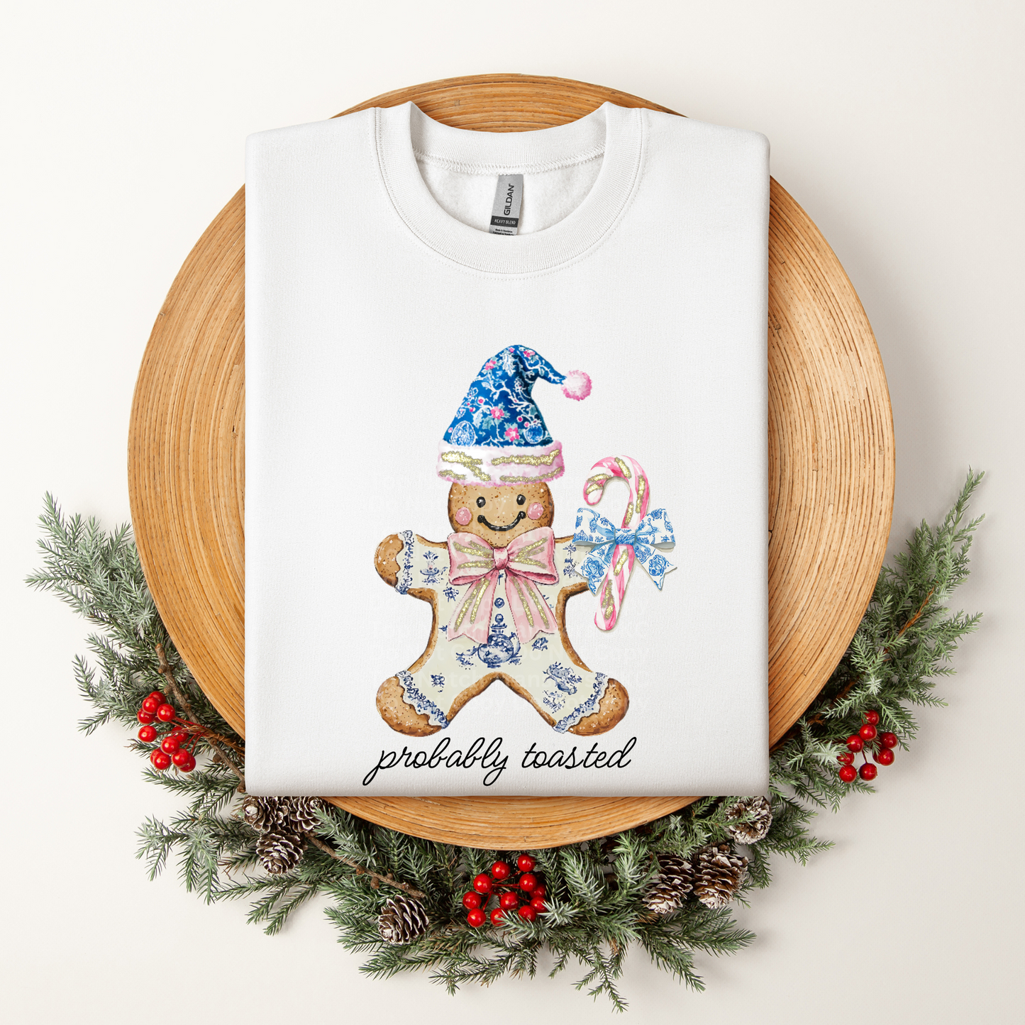 Chinoiserie Probably Toasted Gingerbread DTF Transfer