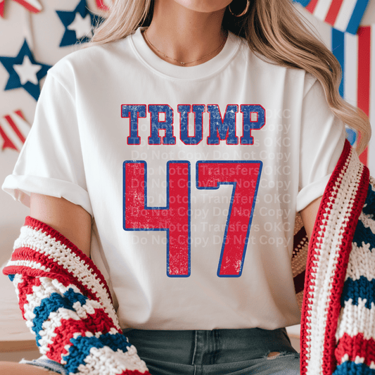 Trump 47 Distressed DTF Transfer