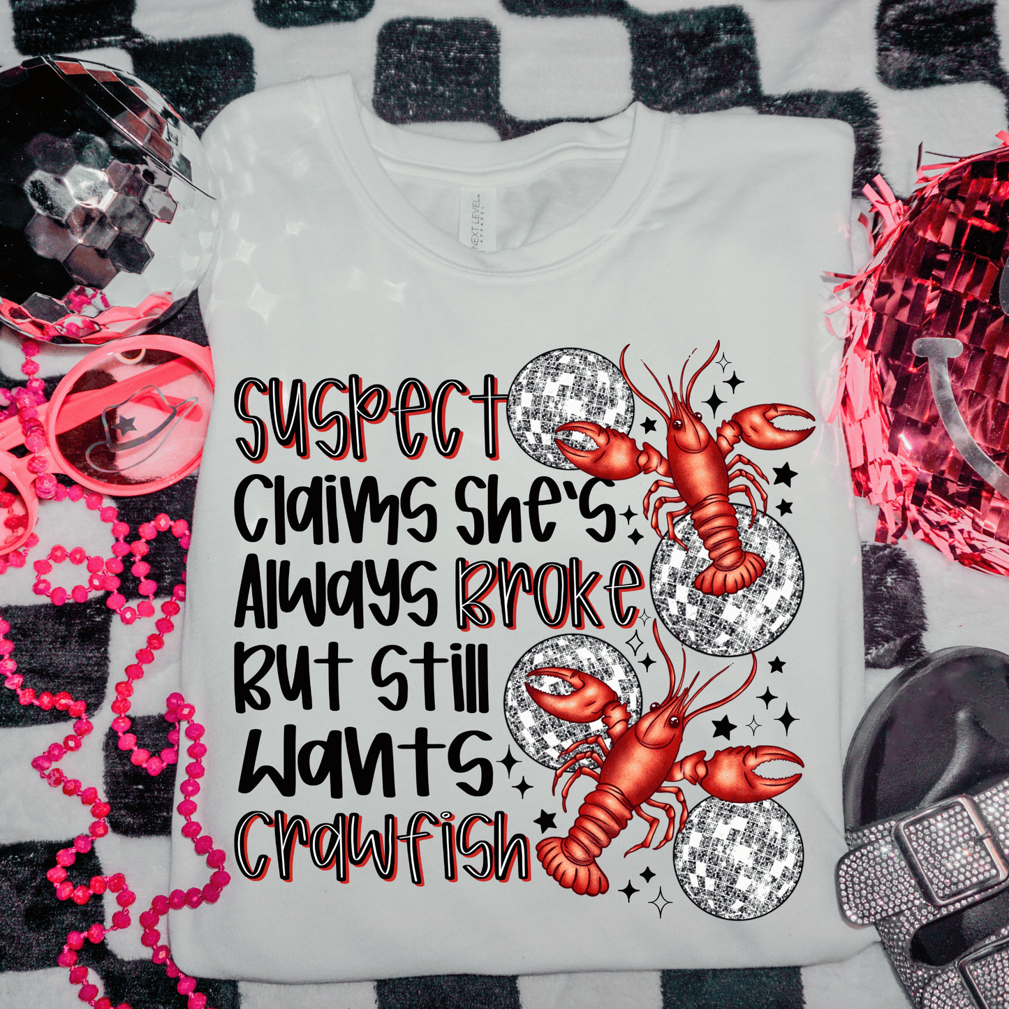 Suspect Claims She’s Always Broke But Still Wants Crawfish DTF Transfer