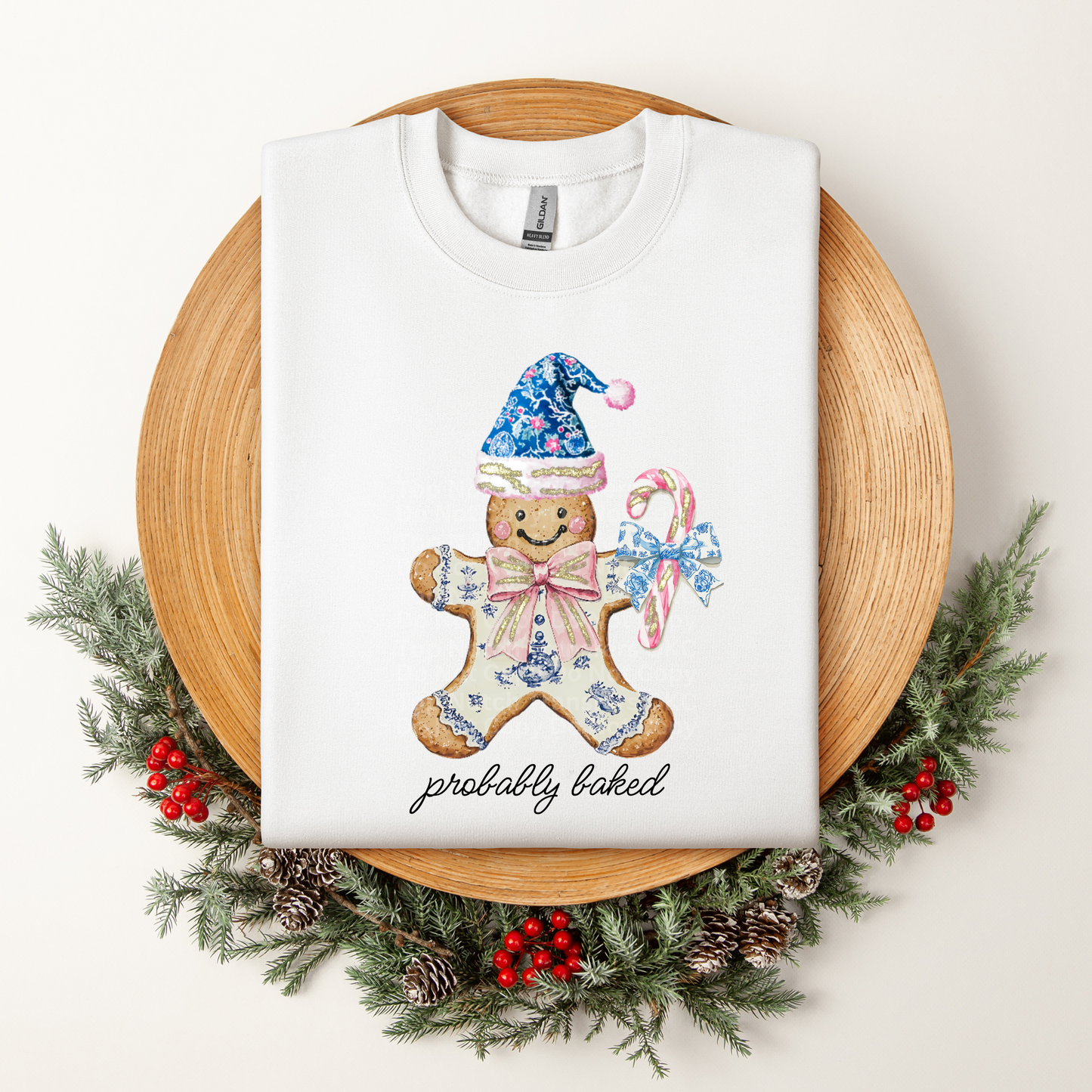 Chinoiserie Probably Baked Gingerbread DTF Transfer