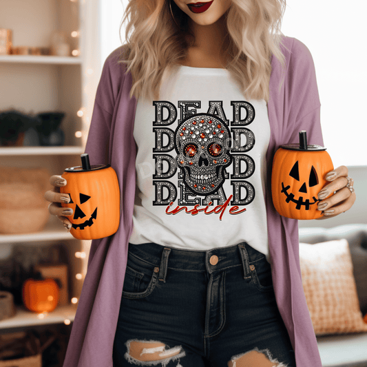 *Faux Rhinestone Dead Inside DTF Transfer