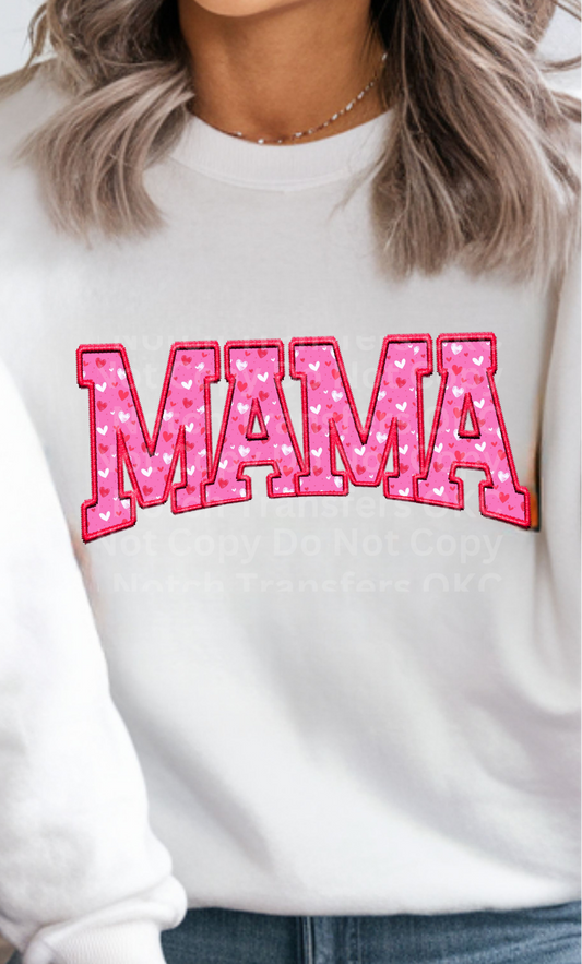 Mama Pink with Hearts DTF Transfer