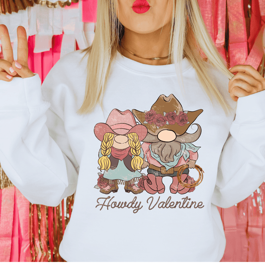 Howdy Valentine Western Gnomes DTF Transfer
