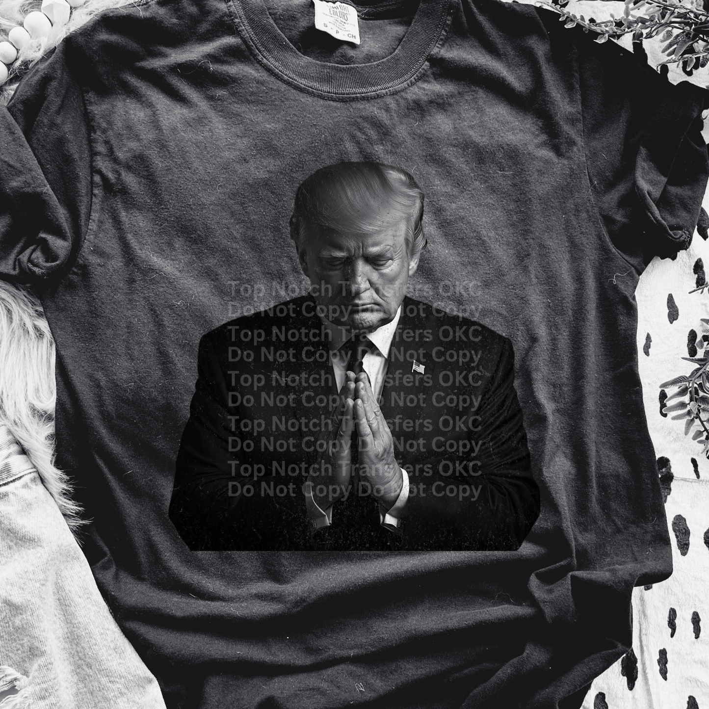 Trump Praying Distressed DTF Transfer
