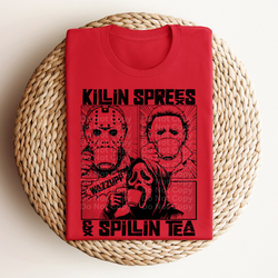Killin Sprees & Spillin Tea (Black) DTF Transfer