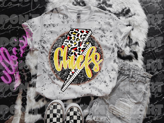 Chiefs Bolt Glitter DTF Transfer