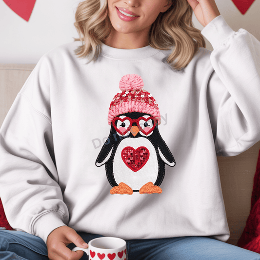 Valentine’s Penguin DTF Transfer