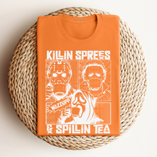 Killin Sprees & Spillin Tea (White) DTF Transfer