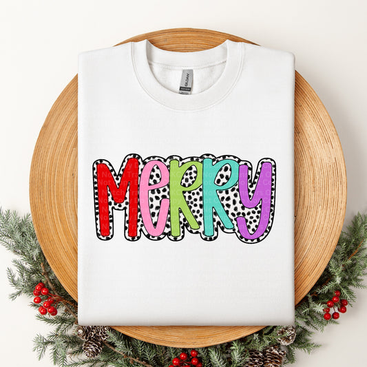 Merry Colorful and Dotted DTF Transfer