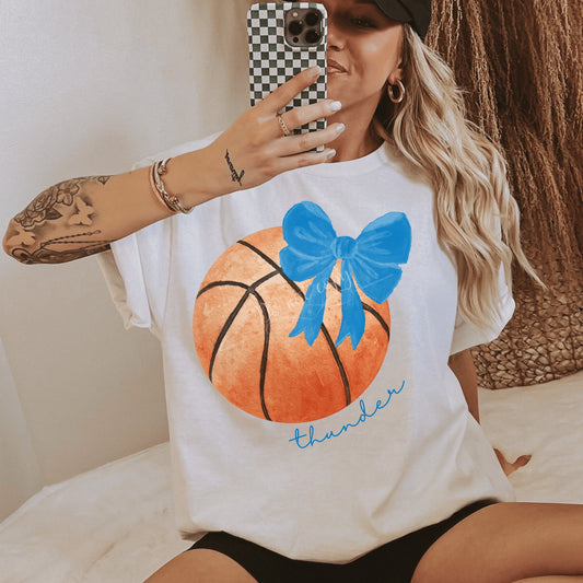 OKC Basketball w/ Bow watercolor DTF Transfer