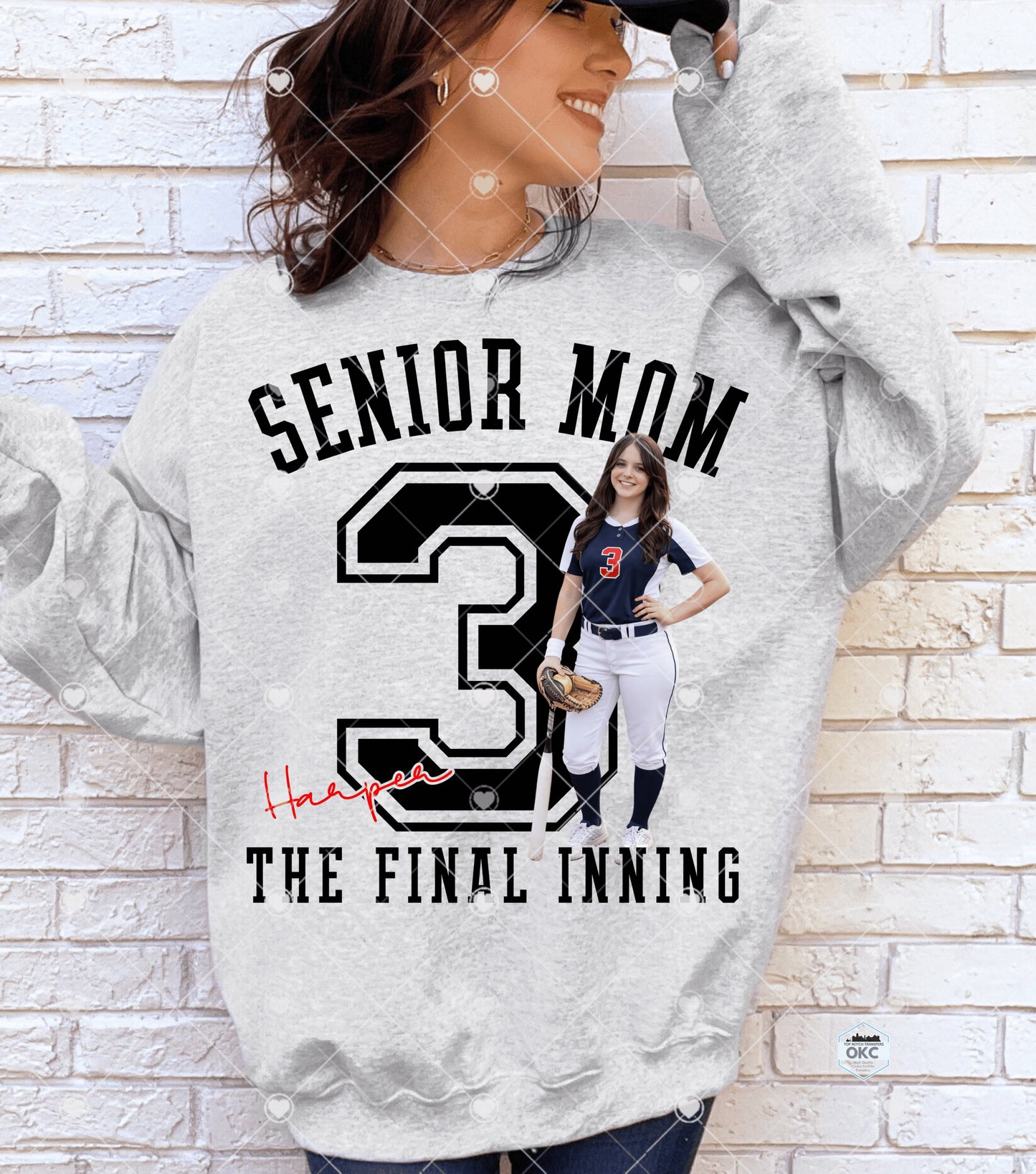 Custom Senior Mom Sports & Grad DTF Transfer (*Please leave all custom info in checkout notes & email picture with order number once order is placed)
