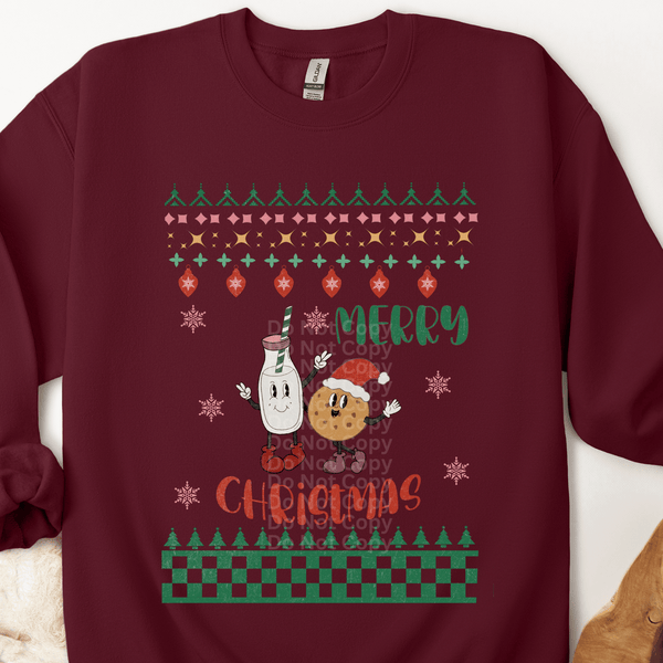 Milk & Cookies Ugly Christmas Sweater DTF Transfer