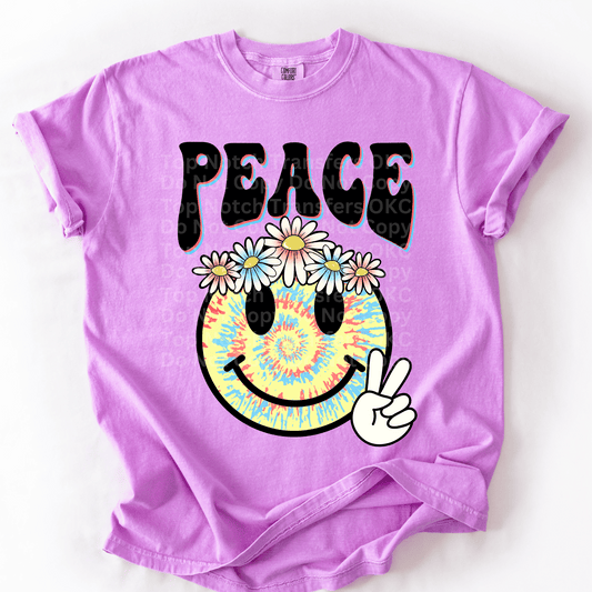 Peace Smiley Face DTF Transfer