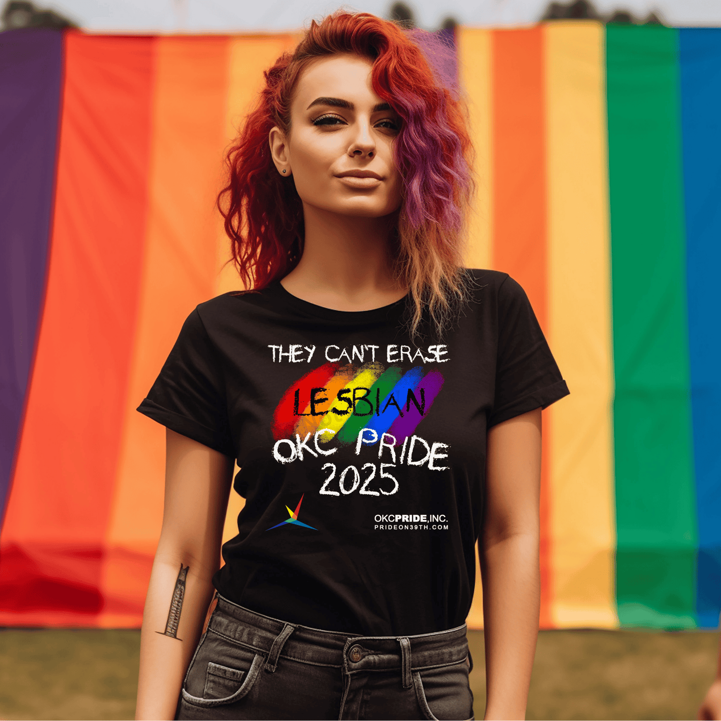 2025 OKC Pride T-Shirt- They Can’t Erase Lesbian