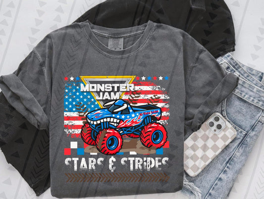 MJ Stars & Stripes Monster Truck DTF Transfer