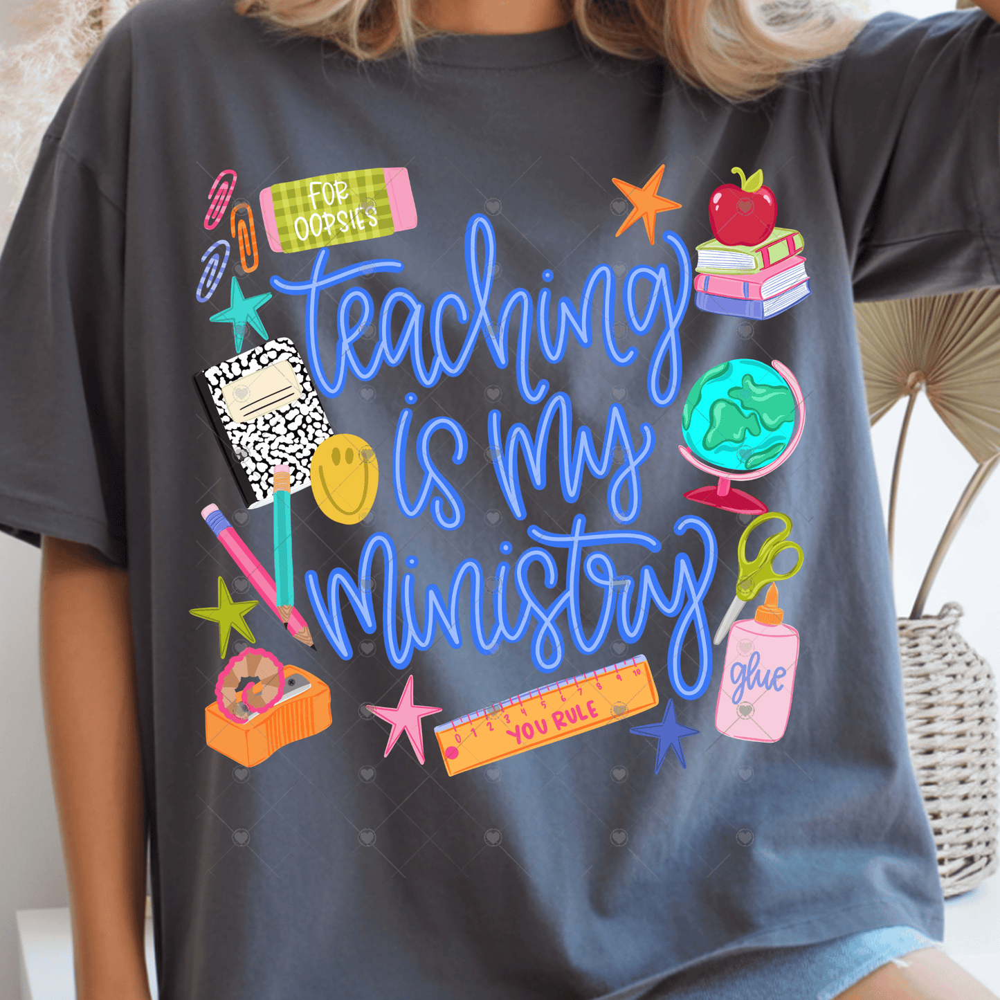 Teaching Is My Ministry Blue DTF Transfer
