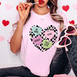 Retro Checkered w/ candy hearts DTF Transfer