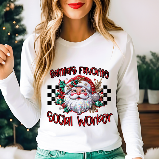 Santa's Favorite - Social Worker DTF Transfer