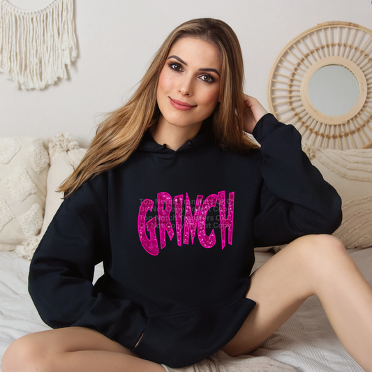 Faux Sequins Gr!nch (Magenta) DTF Transfer