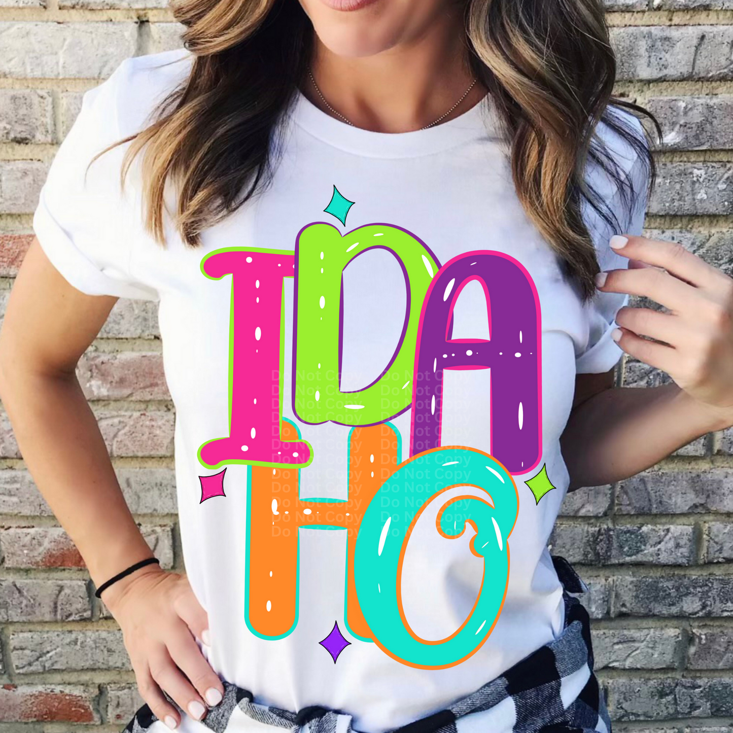 Idaho - Neon States DTF Transfer
