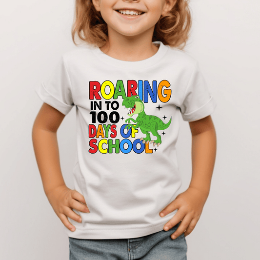 Roaring into 100 Days of School DTF Transfer