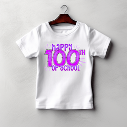 Happy 100th Day of School Bright Purple DTF Transfer