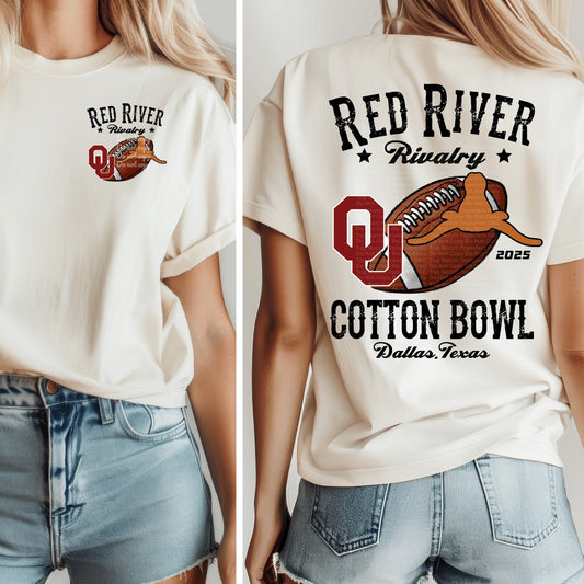 2025 Red River Rivalry Horns Down DTF Transfer