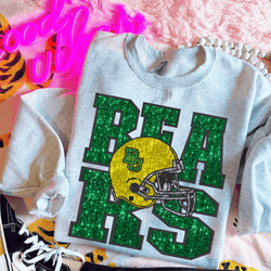 BU Bears Faux Sequin 1 DTF Transfer