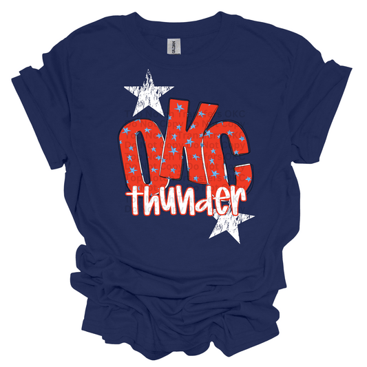 OKC Red, White, Blue DTF Transfer