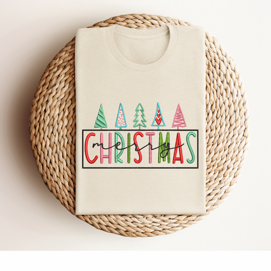 Christmas Faux Embroidery DTF Transfer