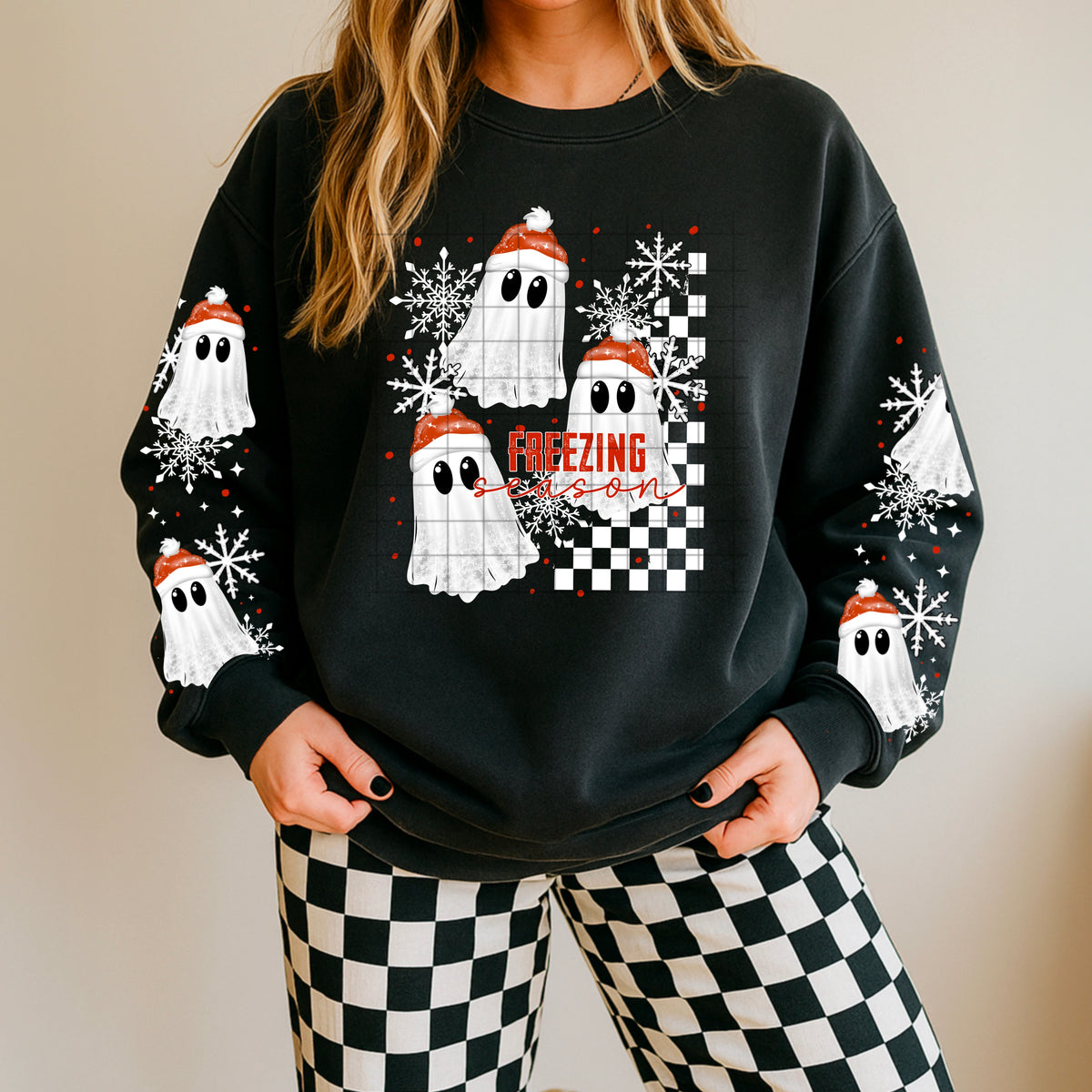 Cozy Ghosties *Optional long sleeve design* DTF Transfer