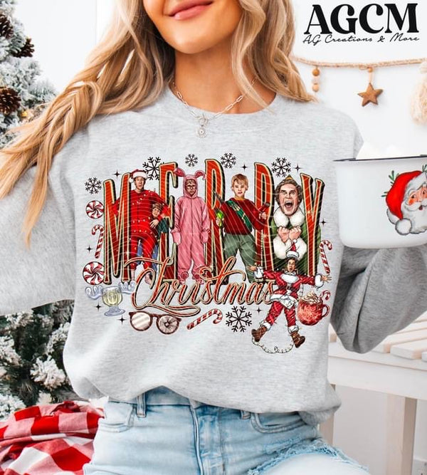 Merry 2 Christmas Characters *Optional long sleeve designs* DTF Transfer