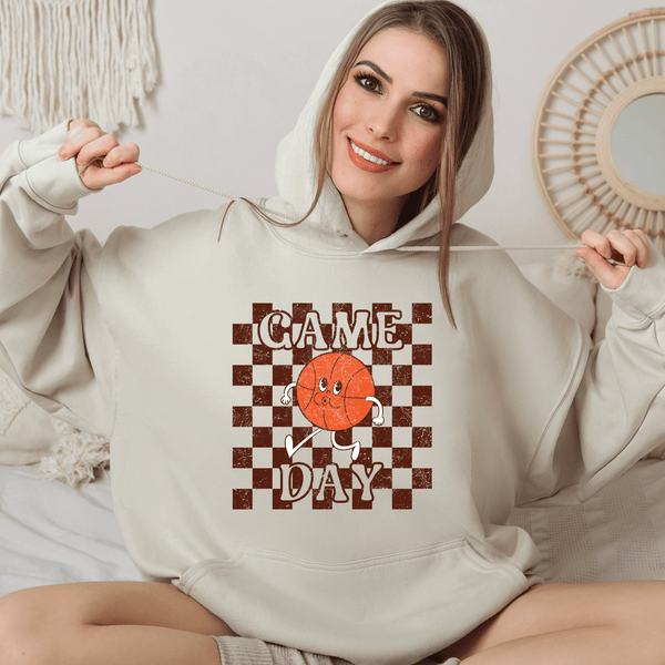 Game Day Checkered Basketball DTF Transfer