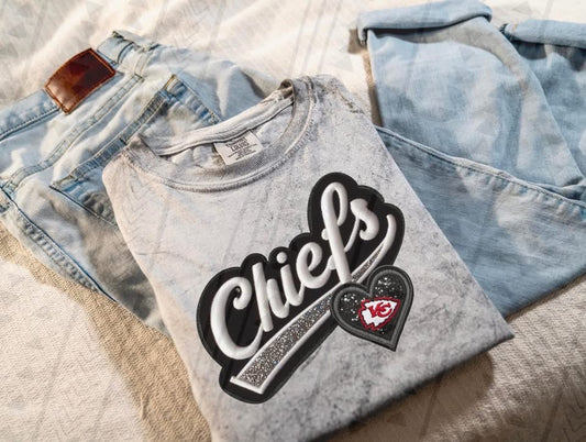 Faux Embroidery_Chiefs DTF Transfer