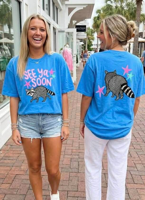 See Ya Soon Raccoon Front & Back DTF Transfer