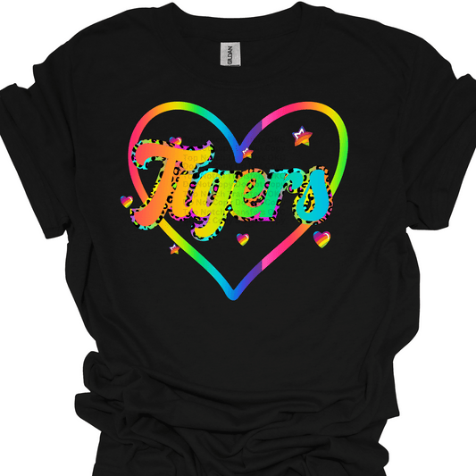 Rainbow Tigers w/ Heart DTF Transfer