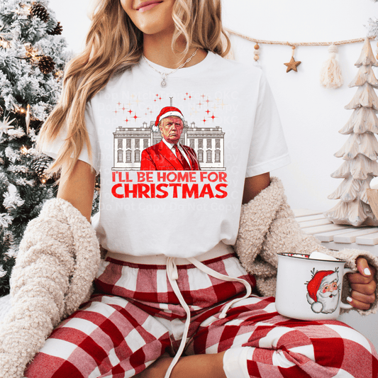 Trump Christmas Red White House DTF Transfer