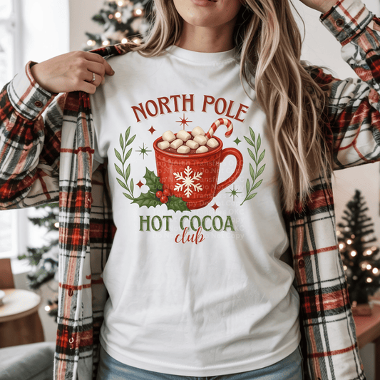 North Pole Hot Cocoa Club DTF Transfer