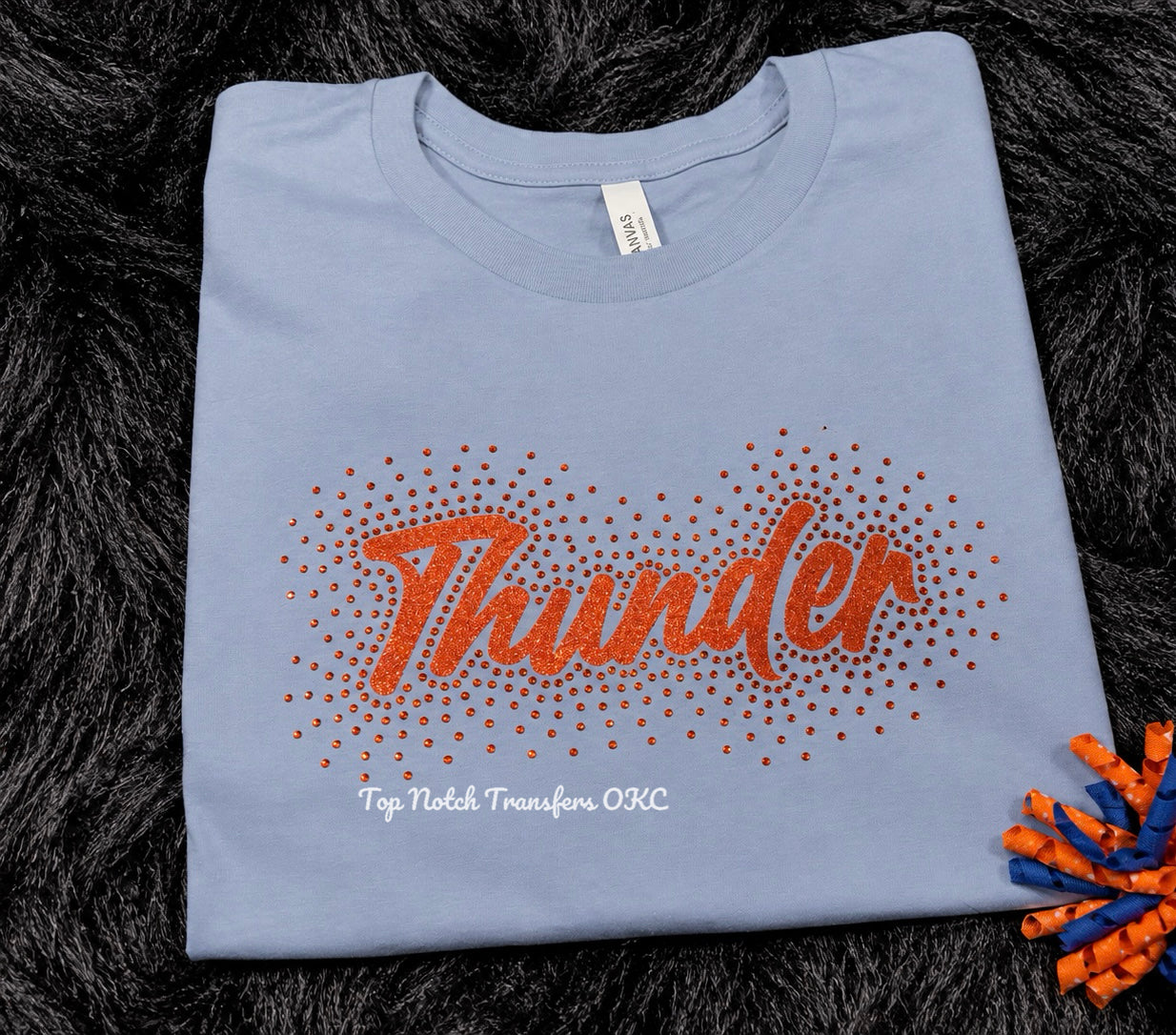 Orange Glitter Thunder w/ Rhinestone Scatter Transfer Kit