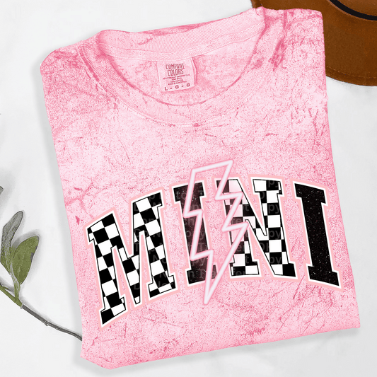Checkered Mini Neon Light Pink DTF Transfer