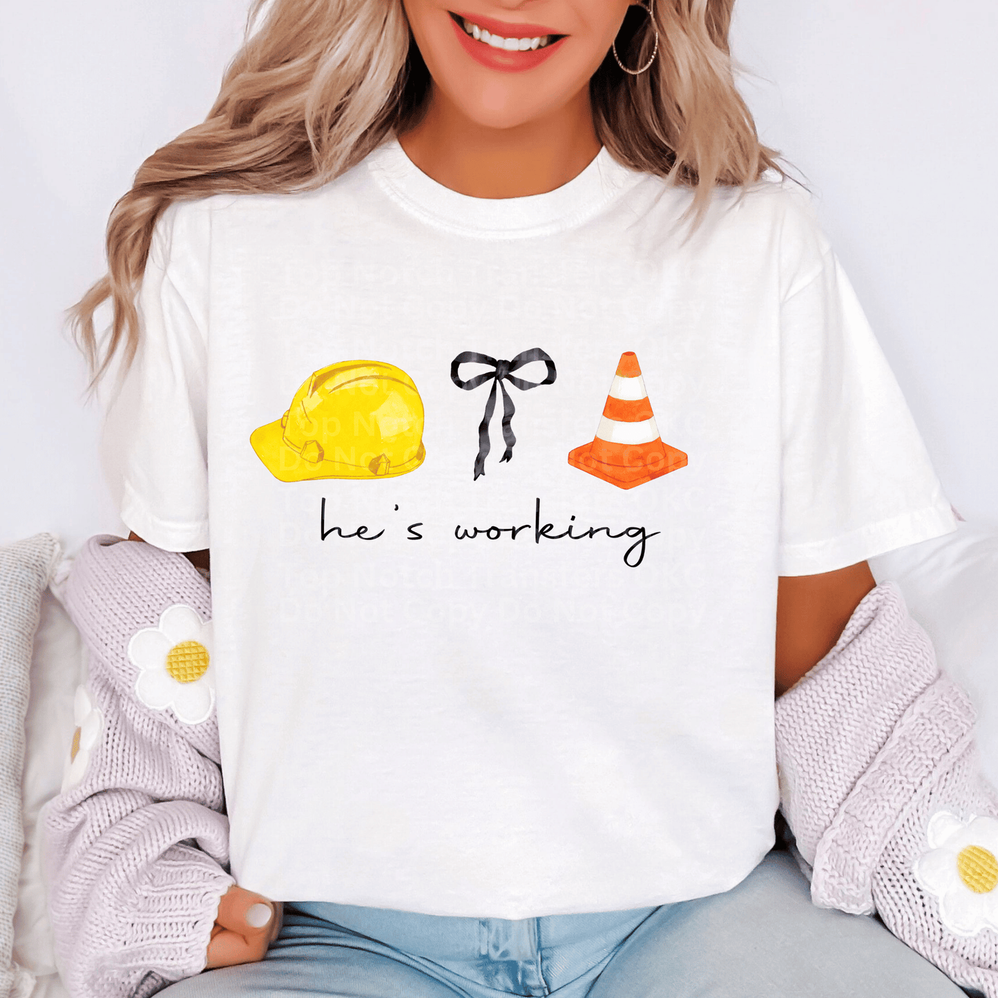 He’s working- construction DTF Transfer