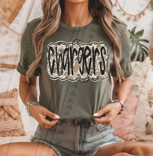 Chargers Camo DTF Transfer